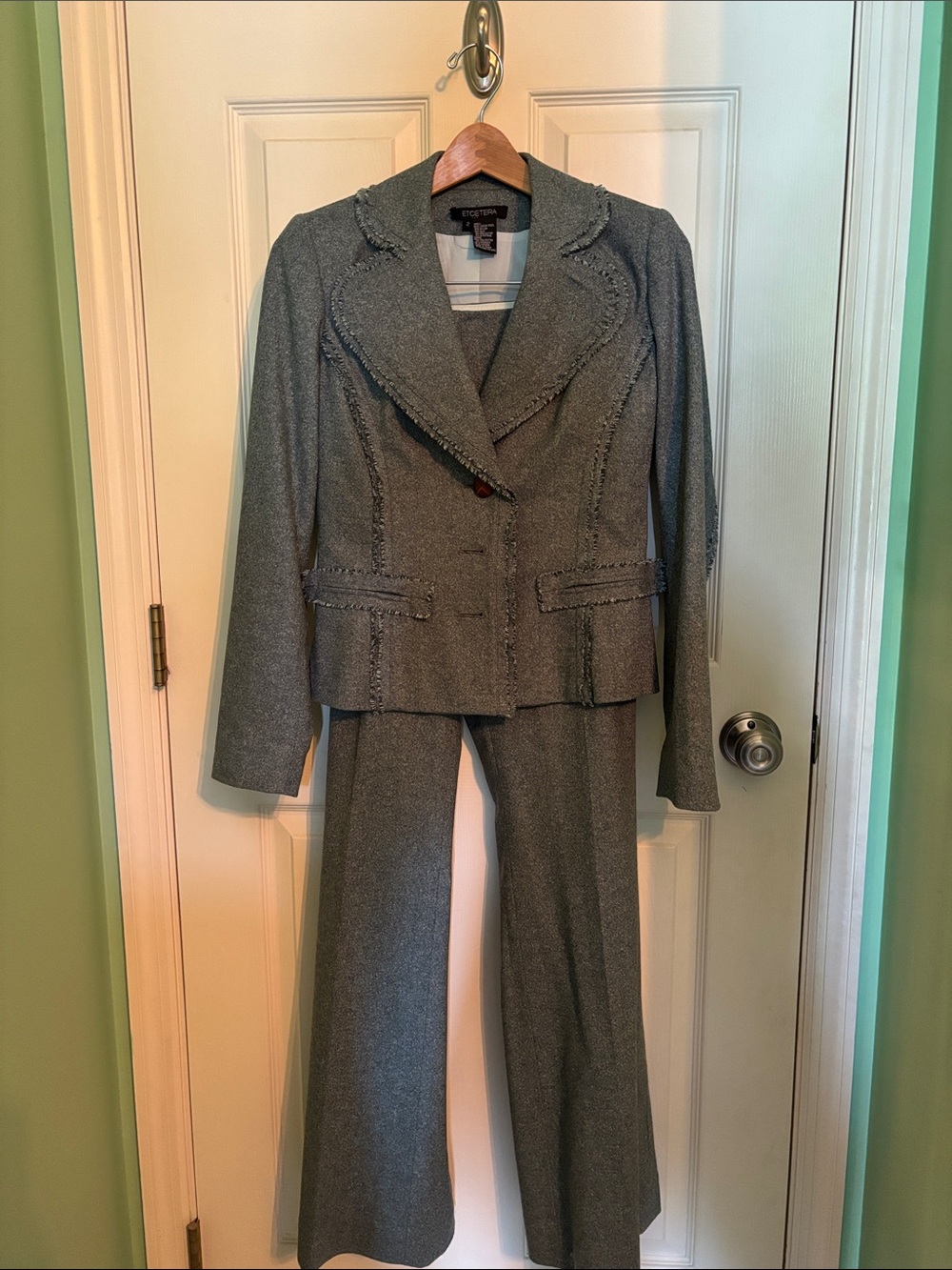 Etcetera Tweed Textured Two-Piece Pantsuit